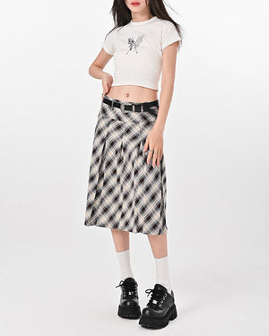 VILZSTUDIOS Stylish plaid pleated skirt for modern fashion