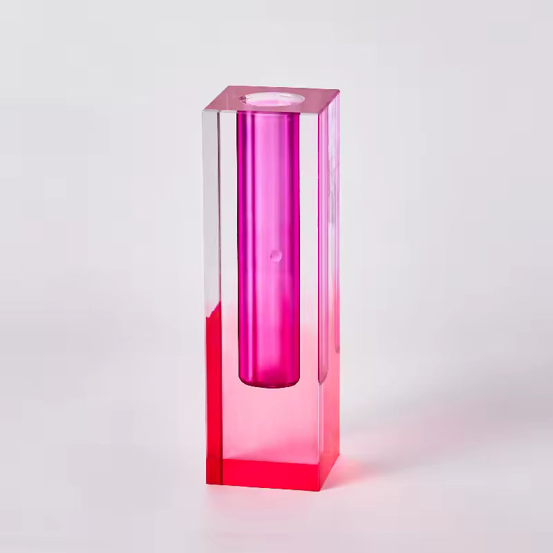 VILZSTUDIOS Contemporary rainbow acrylic pillar vase for home decor
