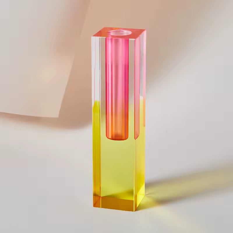 VILZSTUDIOS Contemporary rainbow acrylic pillar vase for home decor