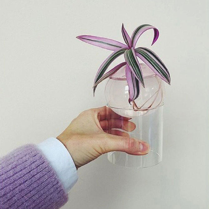 VILZSTUDIOS Contemporary spherical glass vase for home decor