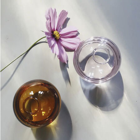 VILZSTUDIOS Contemporary spherical glass vase for home decor