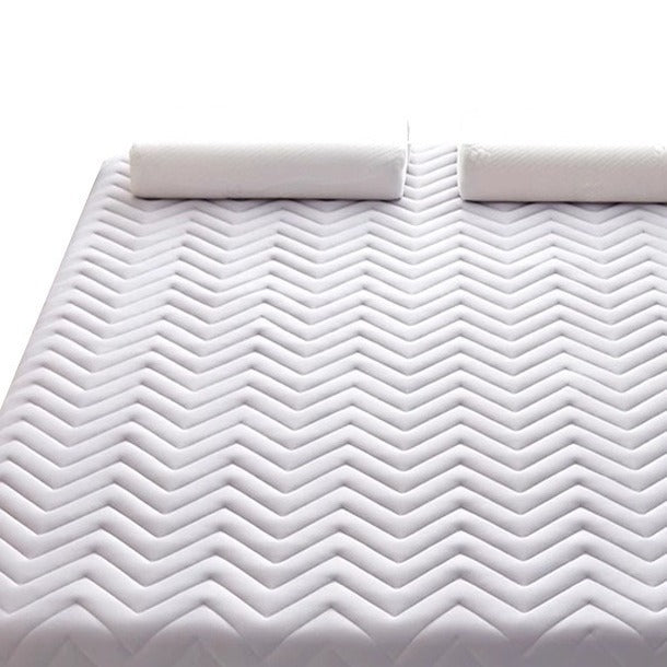 VILZSTUDIOS light gray, white or sky blue quilted mattress pad with contrasting dark piping
