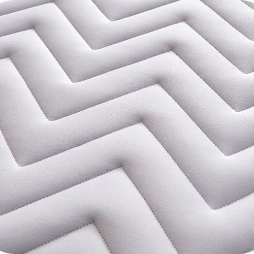 VILZSTUDIOS light gray, white or sky blue quilted mattress pad with contrasting dark piping