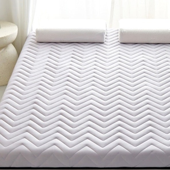 VILZSTUDIOS light gray, white or sky blue quilted mattress pad with contrasting dark piping
