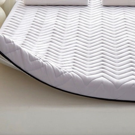 VILZSTUDIOS light gray, white or sky blue quilted mattress pad with contrasting dark piping