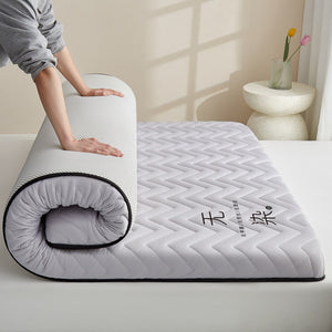 VILZSTUDIOS light gray, white or sky blue quilted mattress pad with contrasting dark piping