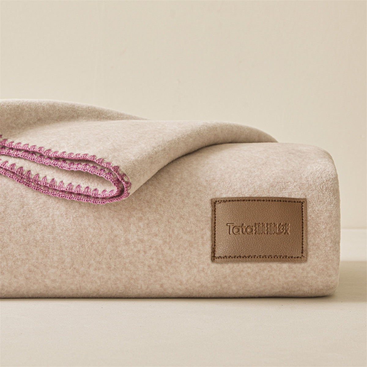 Contrast Stitch Fleece Throw Blanket