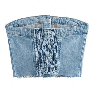 VILZSTUDIOS fashionable denim corset top for versatile styling