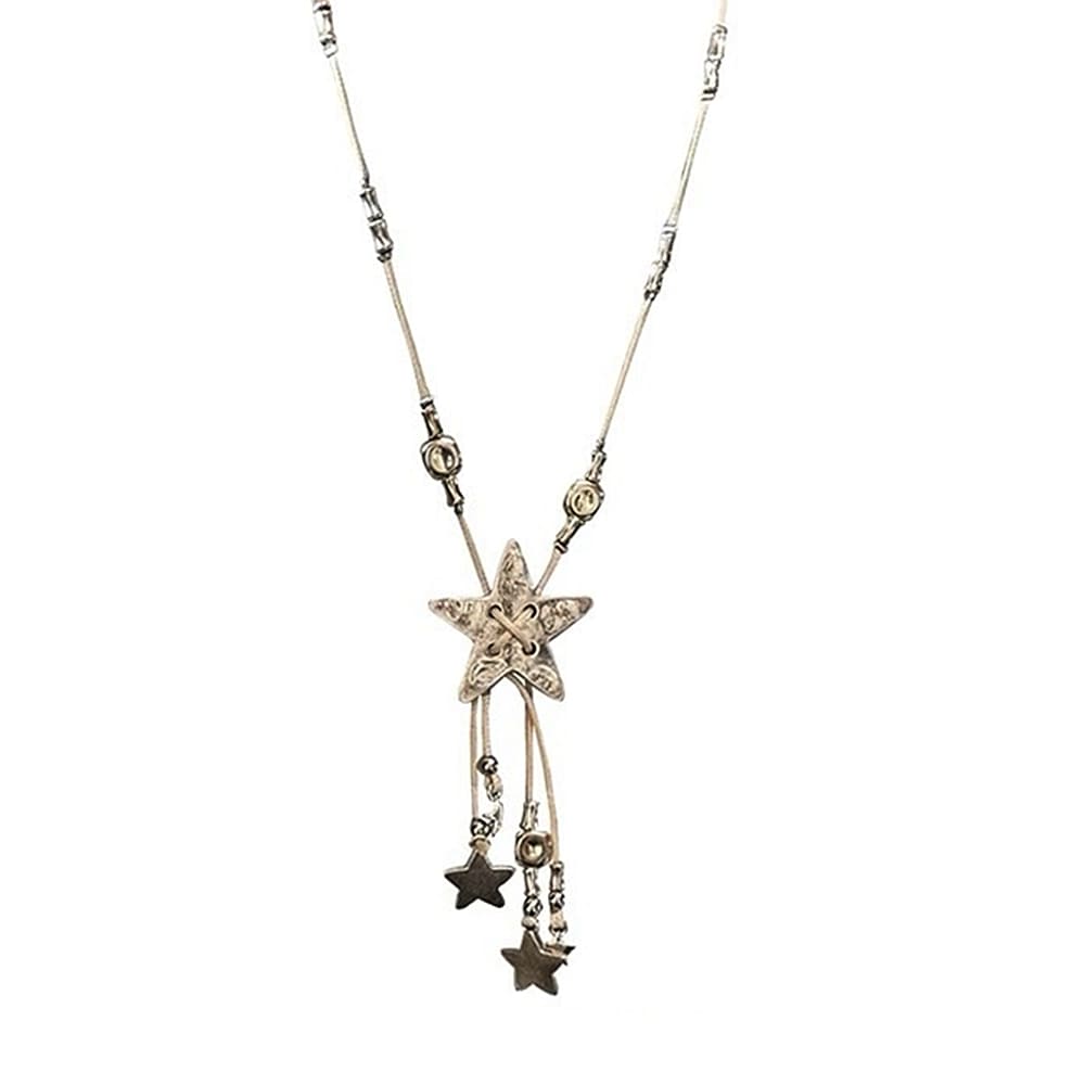VILZSTUDIOS Silver star charm necklace with dangling charms