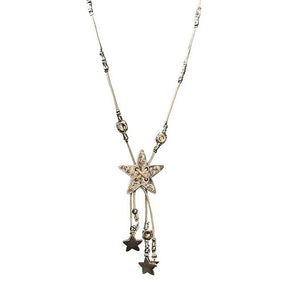 VILZSTUDIOS Silver star charm necklace with dangling charms