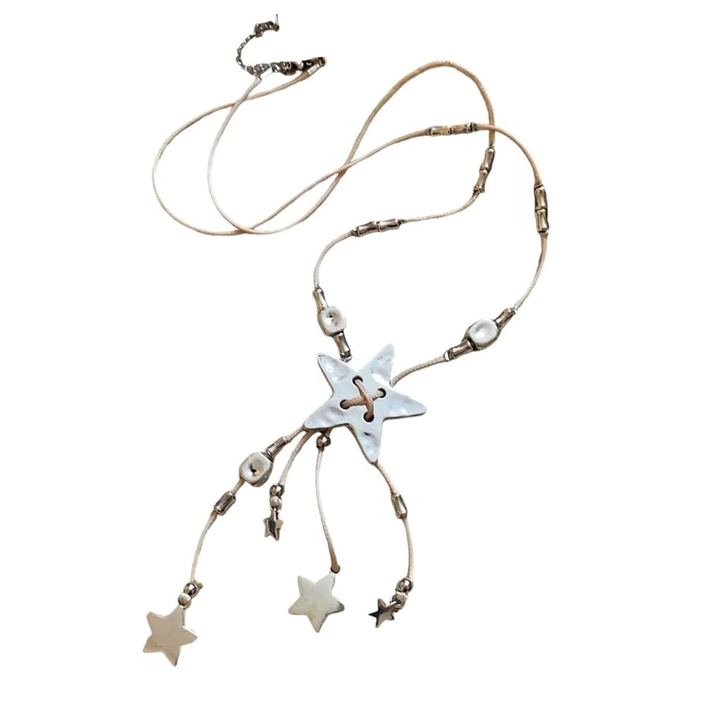 VILZSTUDIOS Silver star charm necklace with dangling charms