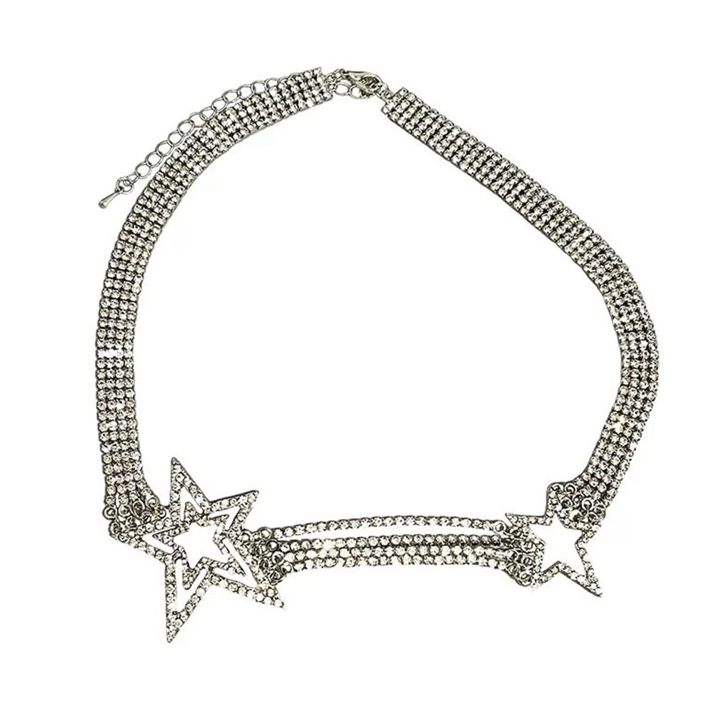 VILZSTUDIOS Layered crystal star necklace featuring rhinestones
