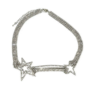 VILZSTUDIOS Layered crystal star necklace featuring rhinestones