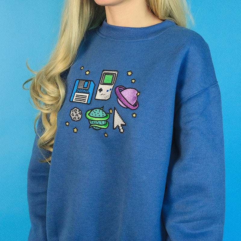 VILZSTUDIOS Cozy embroidered sweatshirt with pixel universe design