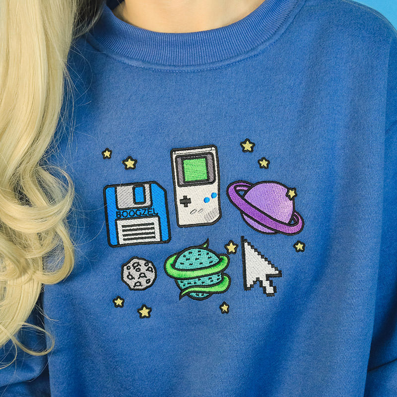 VILZSTUDIOS Cozy embroidered sweatshirt with pixel universe design