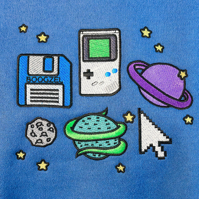 VILZSTUDIOS Cozy embroidered sweatshirt with pixel universe design