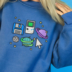 VILZSTUDIOS Cozy embroidered sweatshirt with pixel universe design