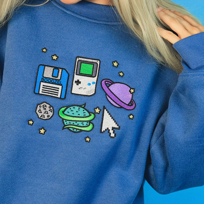 VILZSTUDIOS Cozy embroidered sweatshirt with pixel universe design