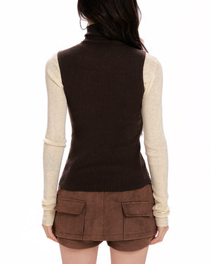 VILZSTUDIOS Stylish brown knit top for streetwear fashion