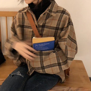 VILZSTUDIOS Oversized plaid shirt for casual streetwear style