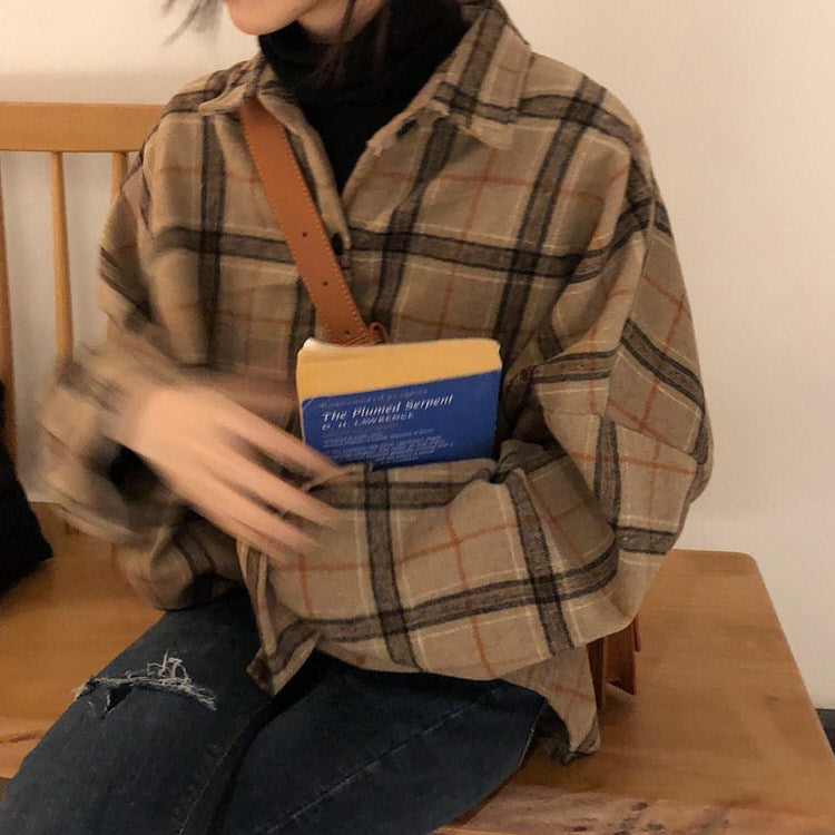 VILZSTUDIOS Oversized plaid shirt for casual streetwear style