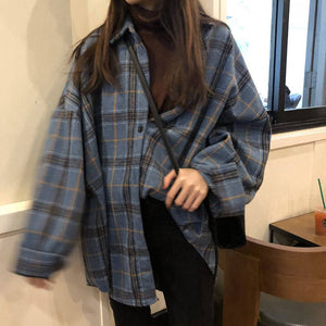 VILZSTUDIOS Oversized plaid shirt for casual streetwear style