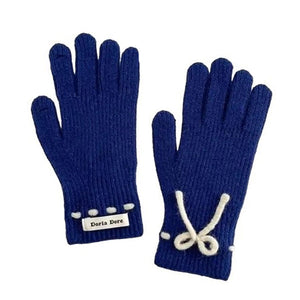 VILZSTUDIOS Cozy knit gloves with a bow design