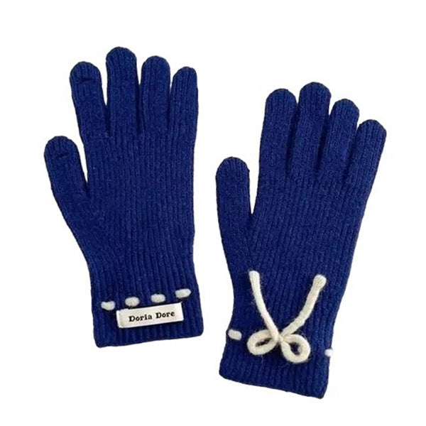 VILZSTUDIOS Cozy knit gloves with a bow design