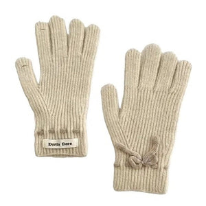 VILZSTUDIOS Cozy knit gloves with a bow design