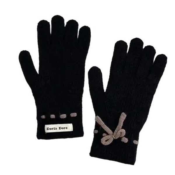 VILZSTUDIOS Cozy knit gloves with a bow design