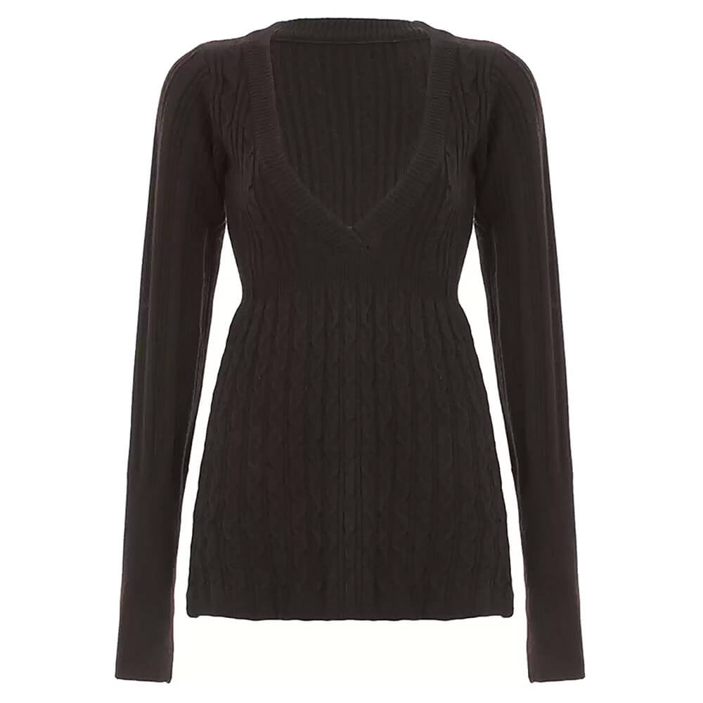 VILZSTUDIOS Cozy cable-knit flared sweater for men and women