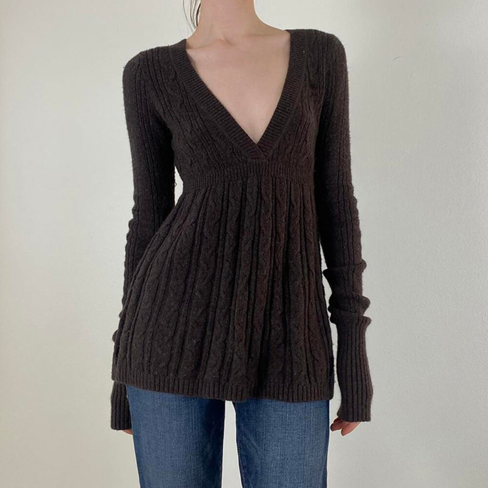 VILZSTUDIOS Cozy cable-knit flared sweater for men and women