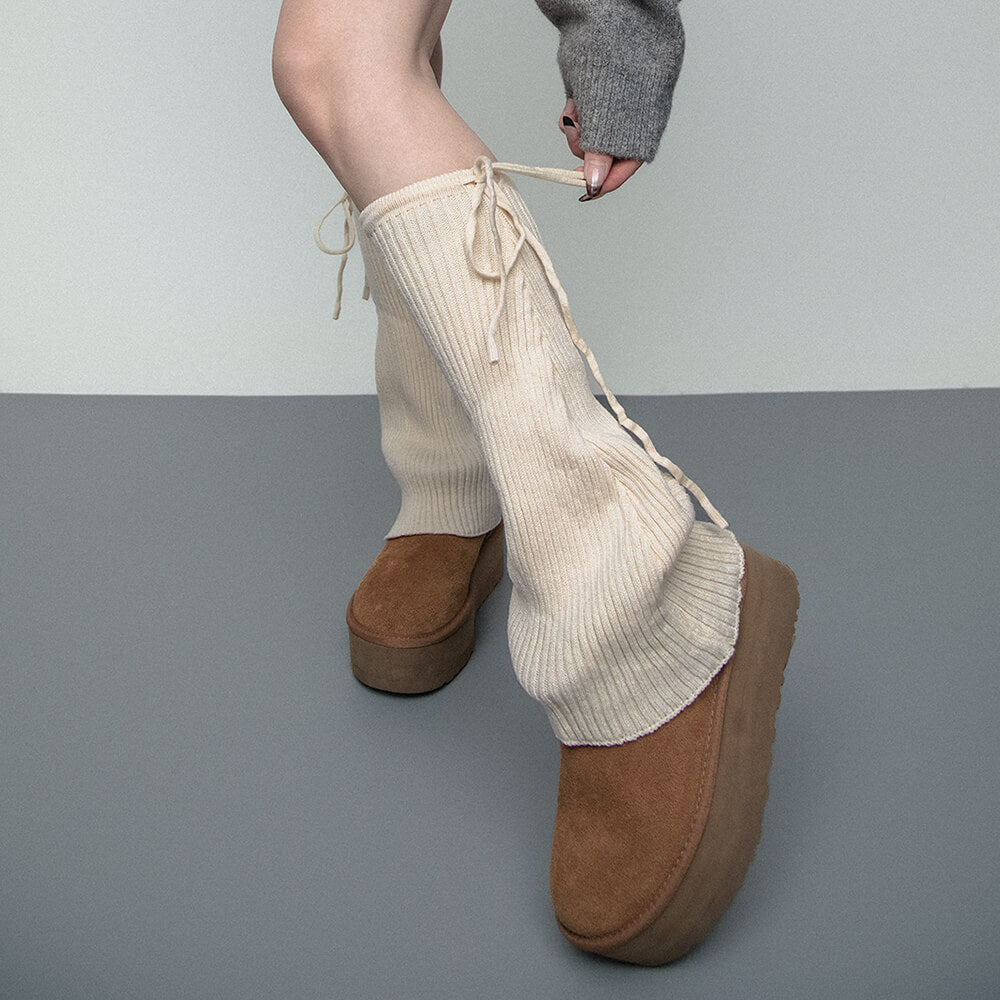 VILZSTUDIOS Fashionable ribbed leg warmers