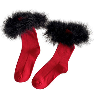 VILZSTUDIOS Cozy cream plush socks for stylish outfits