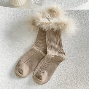 VILZSTUDIOS Cozy cream plush socks for stylish outfits