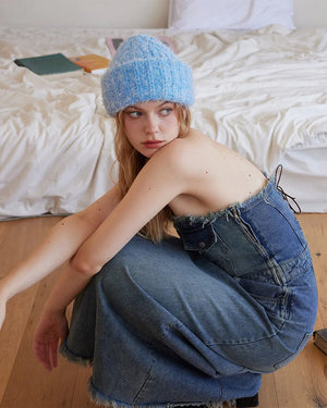 VILZSTUDIOS Textured knit beanie for streetwear fashion
