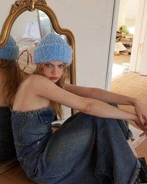 VILZSTUDIOS Textured knit beanie for streetwear fashion