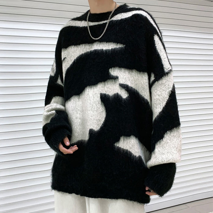 VILZSTUDIOS Cozy grunge fuzzy sweater for casual streetwear style