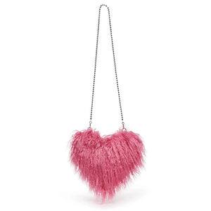 VILZSTUDIOS Fuzzy heart shaped bag for trendy fashion