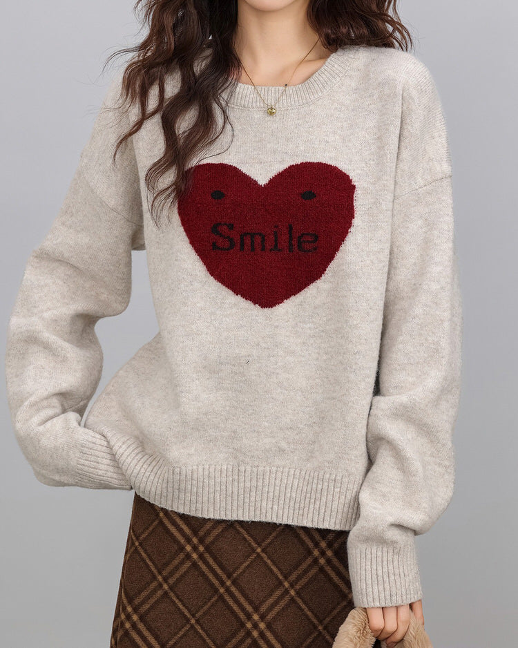 VILZSTUDIOS Cozy knit sweater with heart design