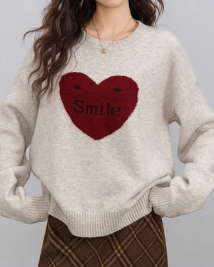 VILZSTUDIOS Cozy knit sweater with heart design