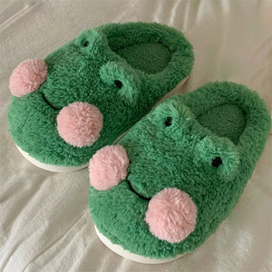 VILZSTUDIOS Cozy frog slippers made of faux fur