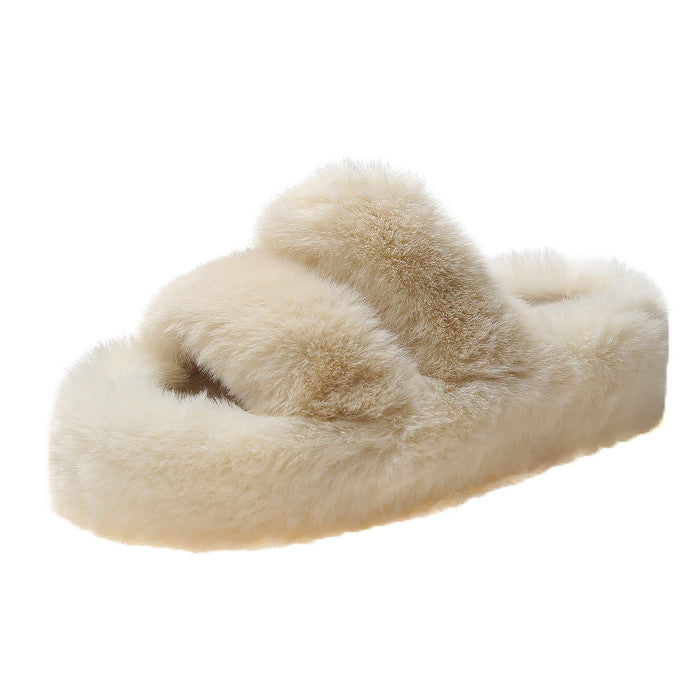 VILZSTUDIOS Cozy plush platform slippers for comfort and style
