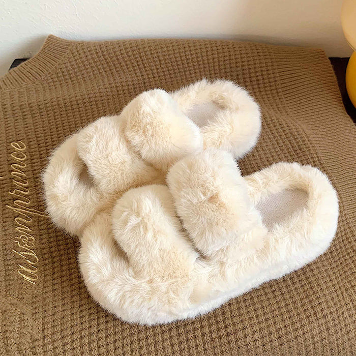 VILZSTUDIOS Cozy plush platform slippers for comfort and style