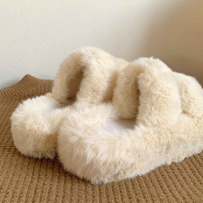 VILZSTUDIOS Cozy plush platform slippers for comfort and style