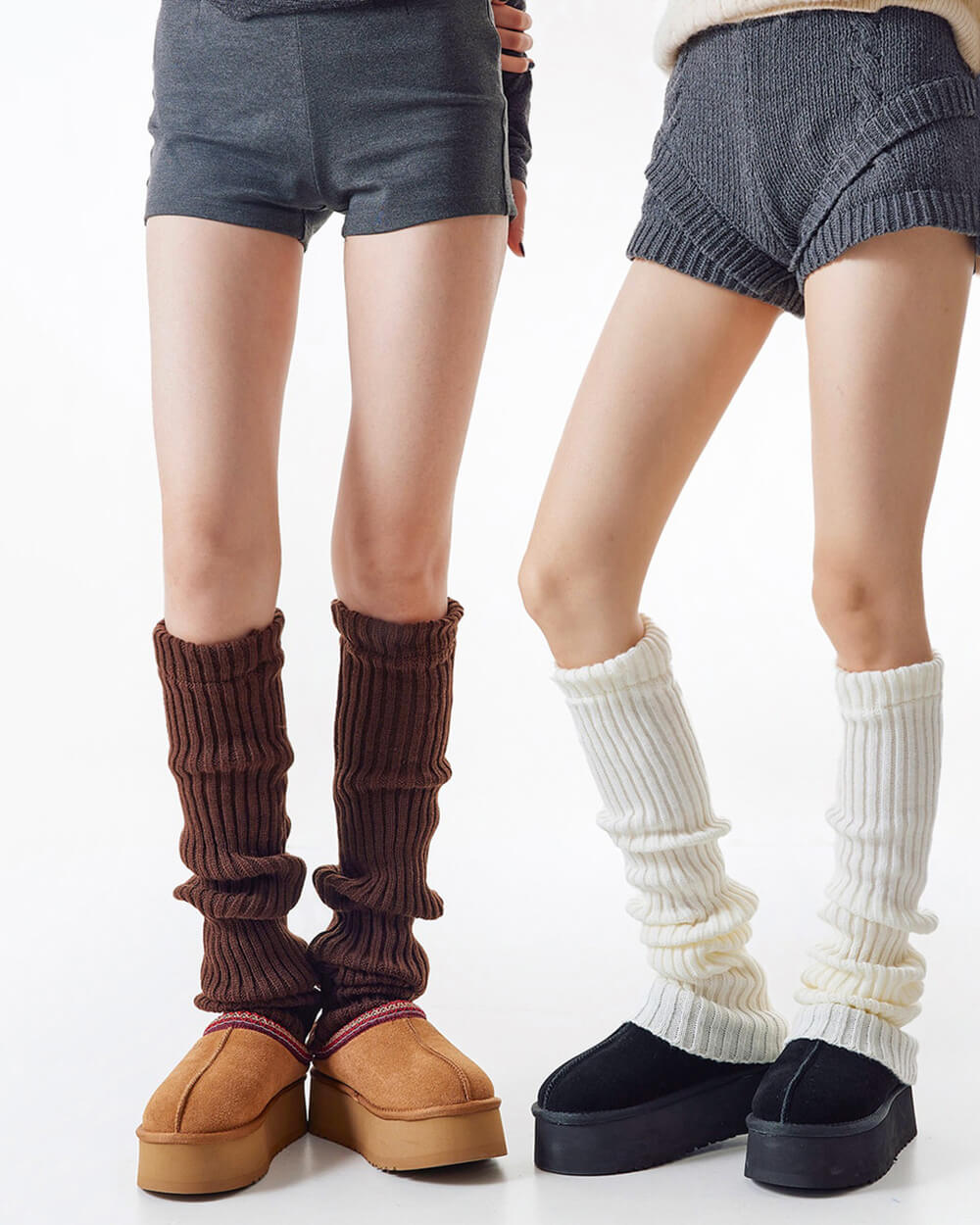 VILZSTUDIOS Textured leg warmers for winter fashion