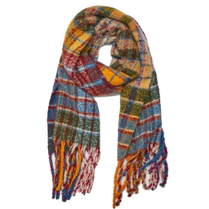 VILZSTUDIOS Plaid wool scarf for stylish warmth