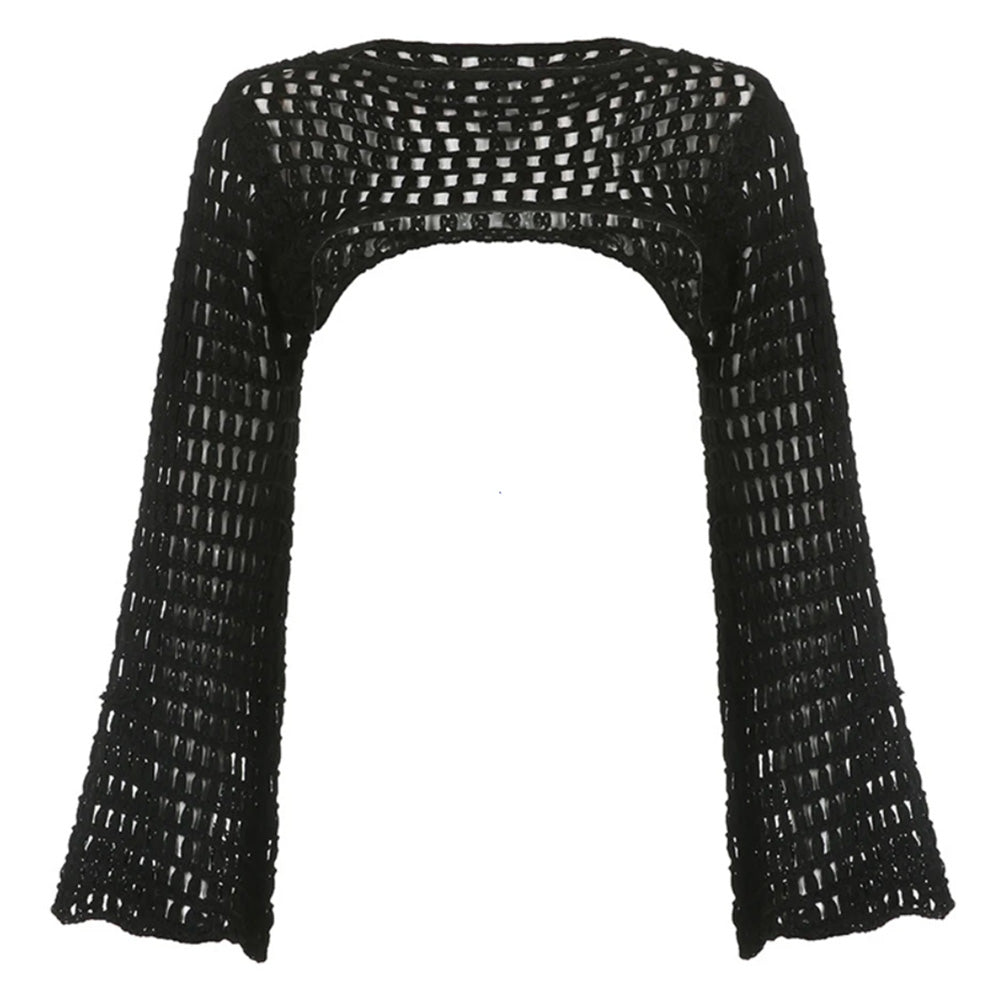 VILZSTUDIOS Chic crochet bolero wrap top for stylish layering
