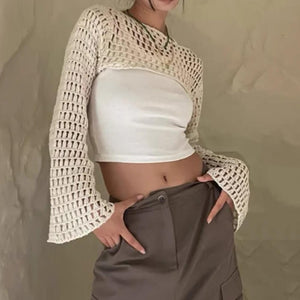 VILZSTUDIOS Chic crochet bolero wrap top for stylish layering