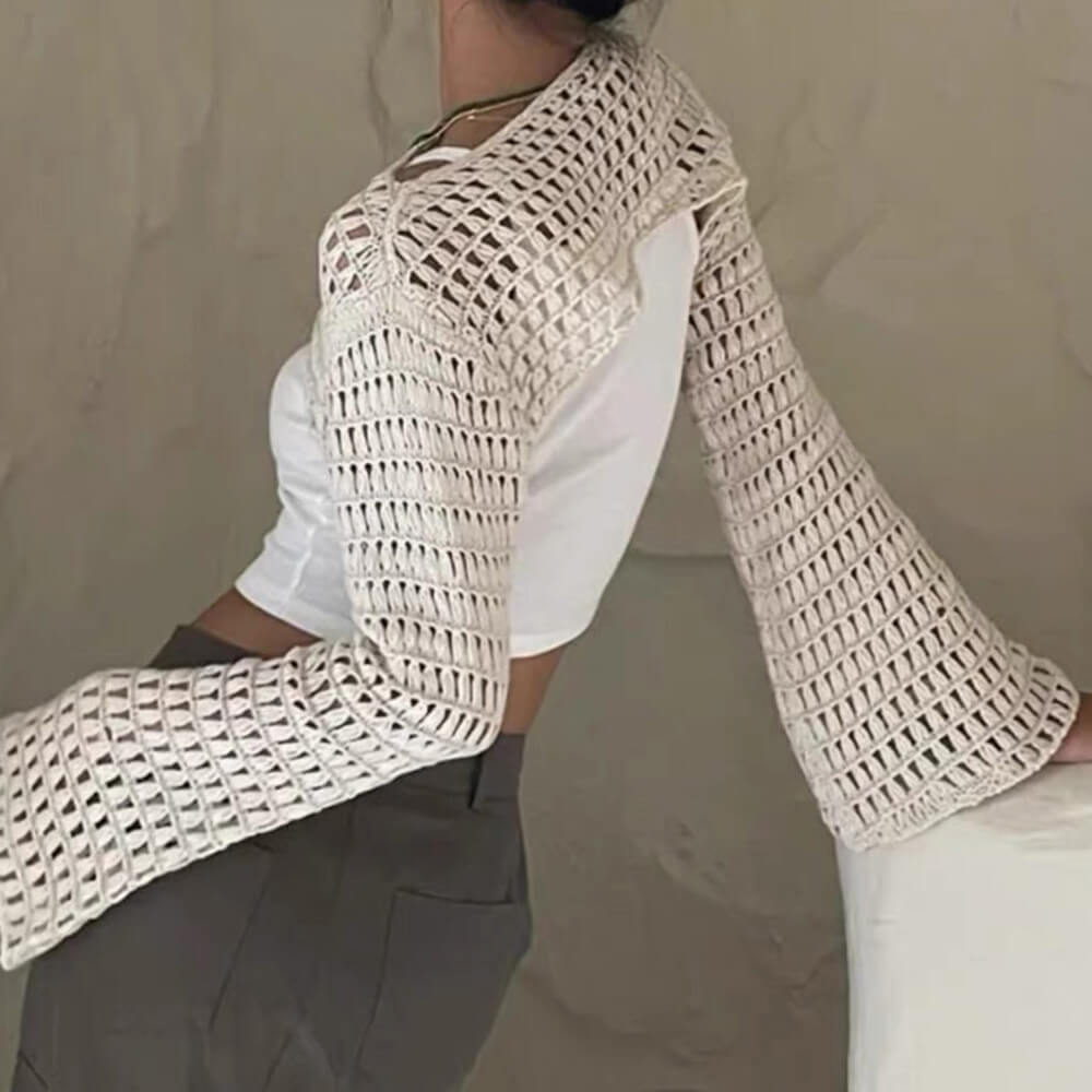 VILZSTUDIOS Chic crochet bolero wrap top for stylish layering